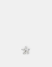 Sterling Silver Flower Flatback Stud, , large