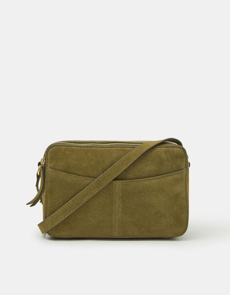 Double Zip Suede Camera Bag, , large