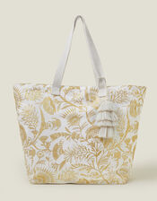 Print Metallic Shopper Bag, , large