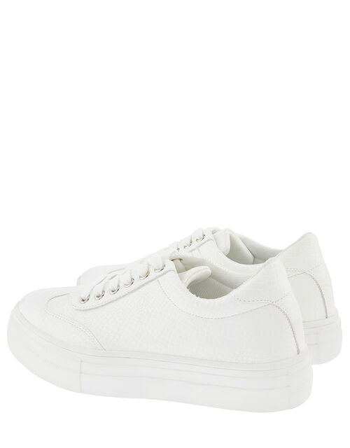 white chunky canvas trainers