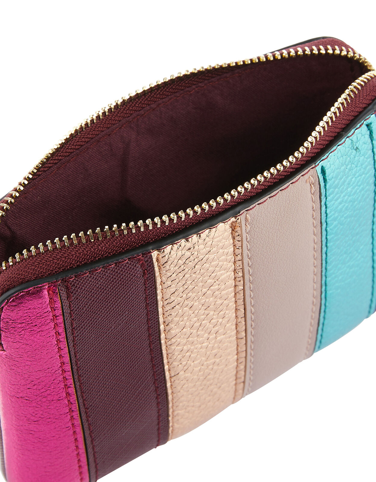 Metallic rainbow purse top