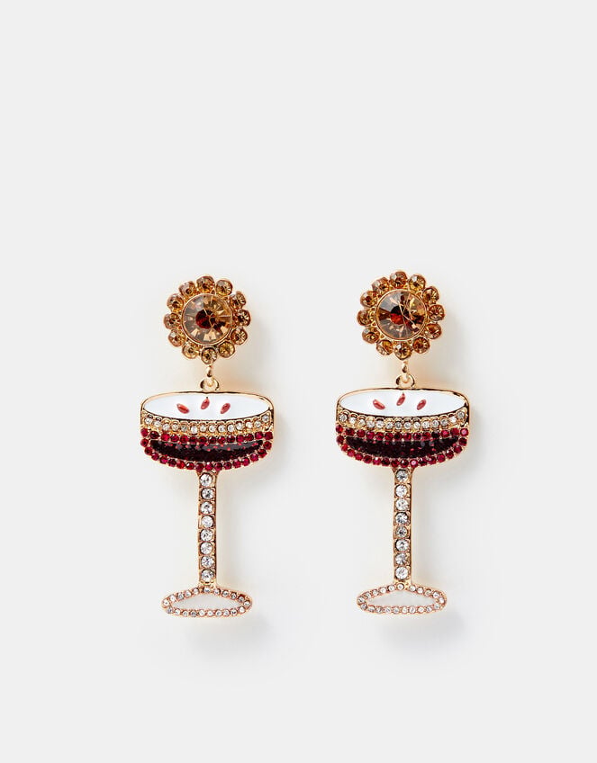 Embellished Espresso Martini Drop Earrings, , large