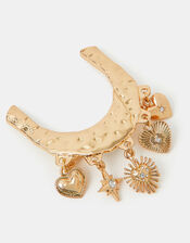 Horseshoe Charm Brooch, , large