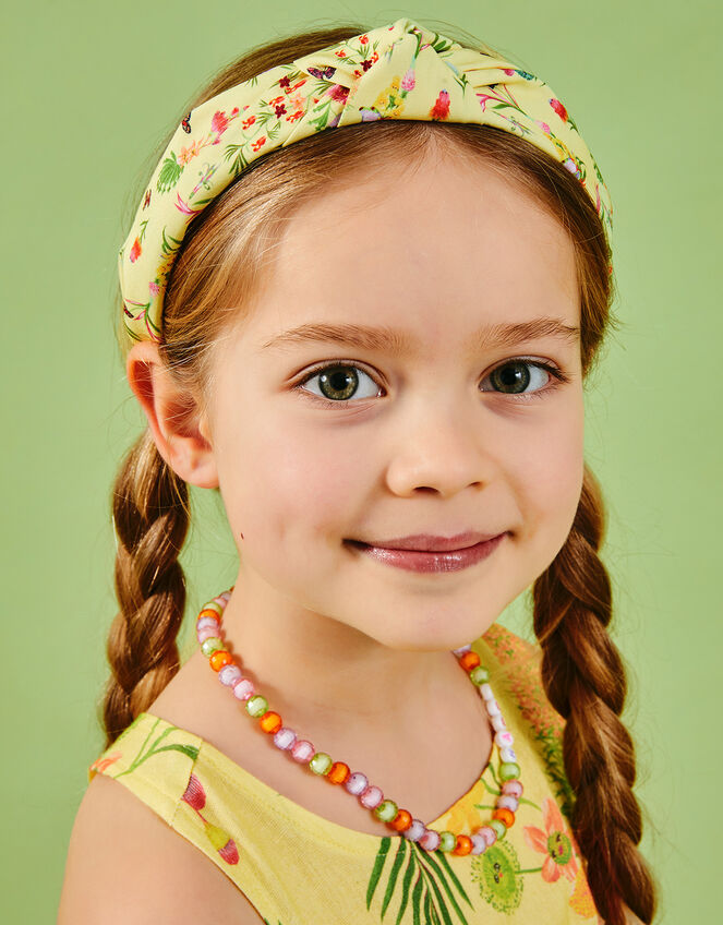Girls Floral Print Headband, , large