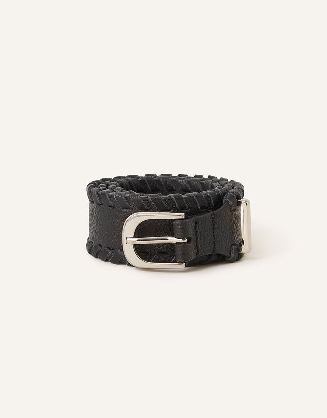 Leather Whipstitch Waist Belt Black | Belts | Accessorize UK