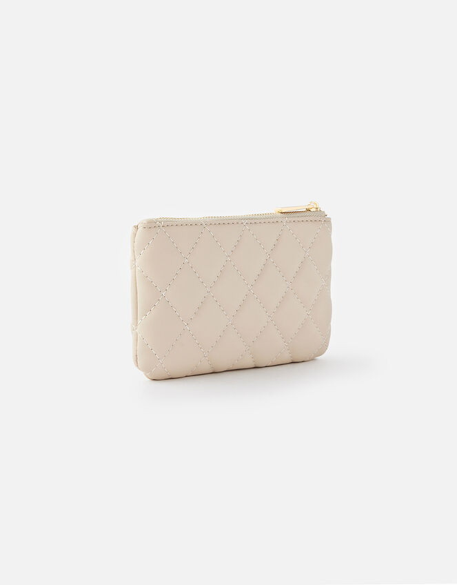 Quilted Coin Purse , Grey (GREY), large
