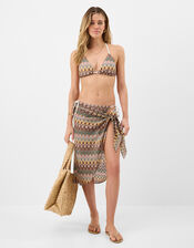 Crochet Triangle Bikini Top, Natural (NEUTRAL), large