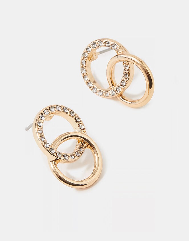 Infinity Pav&eacute; Stud Earrings, , large