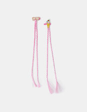2-Pack Girls Faux Hair Plait Ice Cream Clips, , large