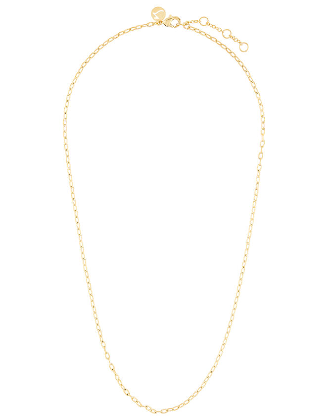 Gold-Plated Diamond-Cut Chain Necklace, , large