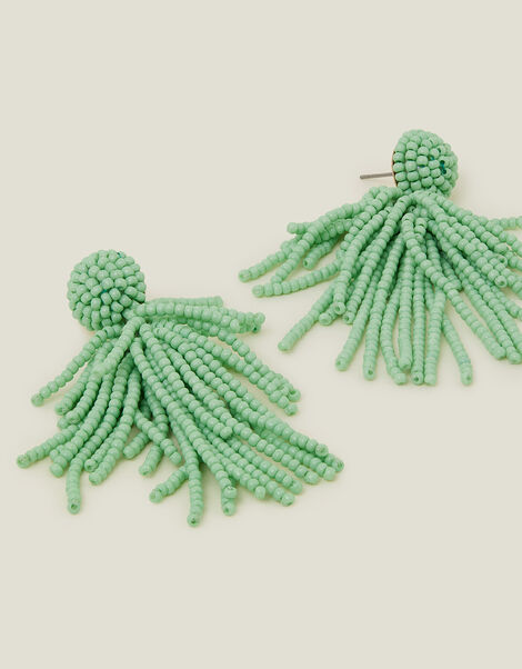 Short Bead Tassel Earrings , , large