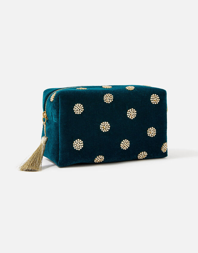 Diamante Polka Dot Makeup Bag, , large