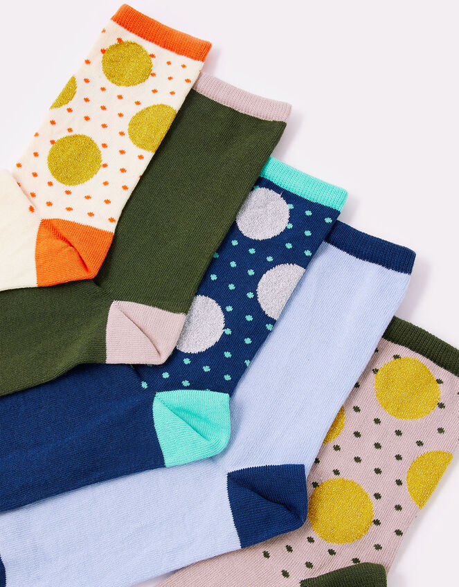 Spot Print Sock Multipack, Multi (BRIGHTS-MULTI), large