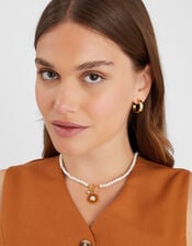 14ct Gold-Plated Mother Of Pearl Sun Bead Necklace, , large