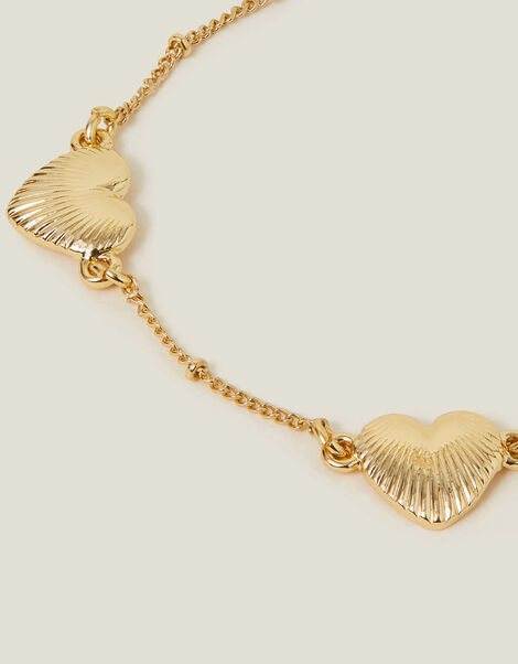 Ribbed Heart Chain Bracelet, , large