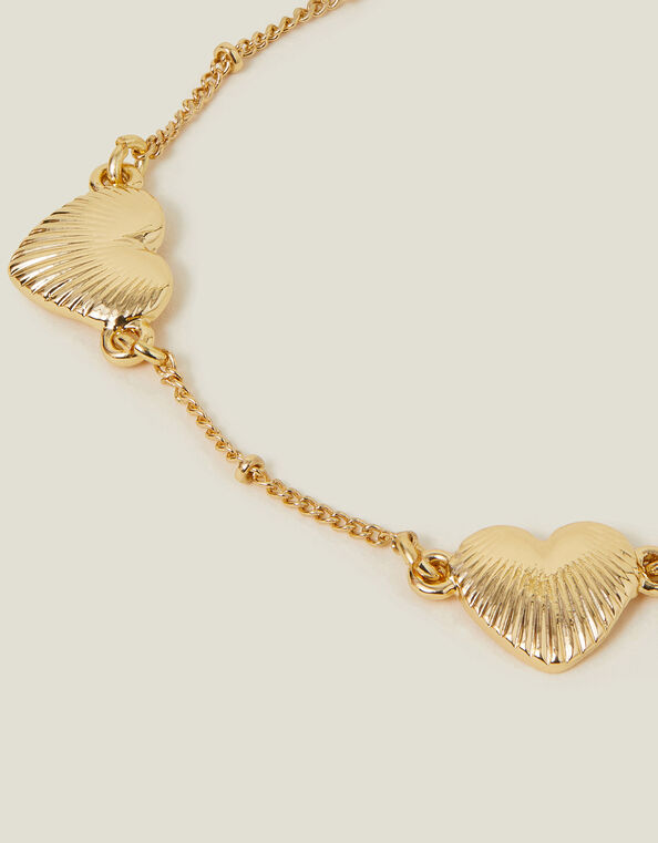Ribbed Heart Chain Bracelet, , large