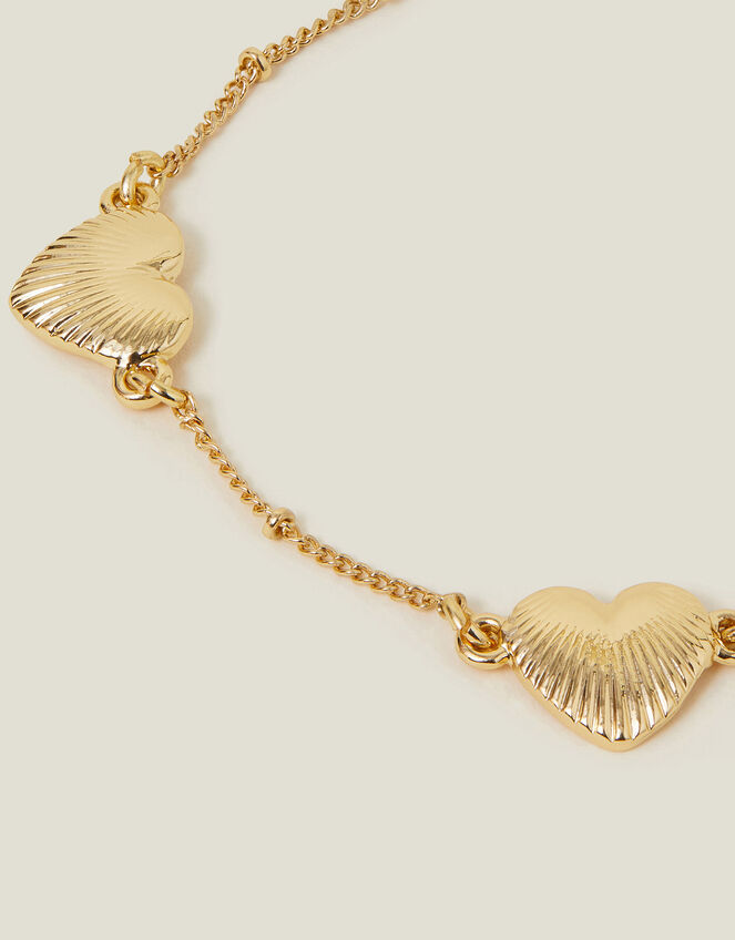 Ribbed Heart Chain Bracelet, , large