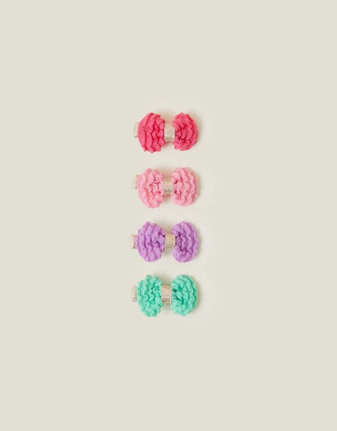 4-Pack Girls Bow Hair Clips, , large