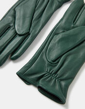 Luxe Leather Gloves, Green (GREEN), large