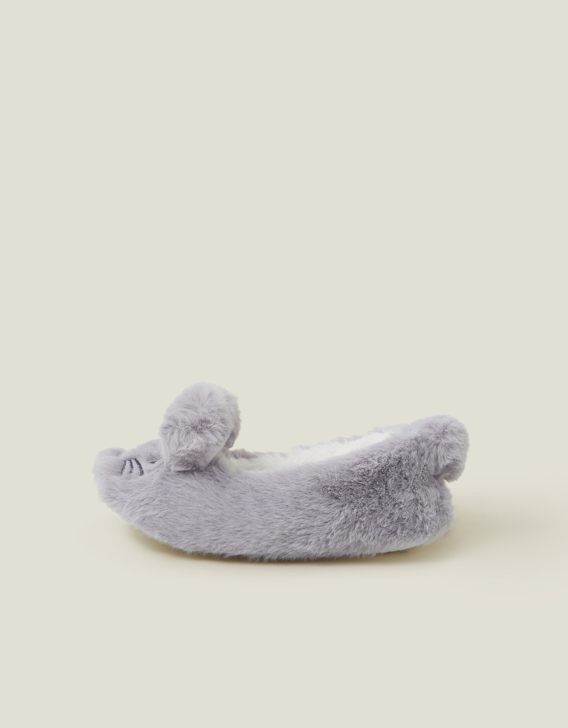 Girls Faux Fur Bunny Ballerina Slippers Grey For Girls Accessorize UK