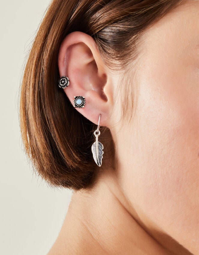5-Pack Feather Stud Earrings, , large