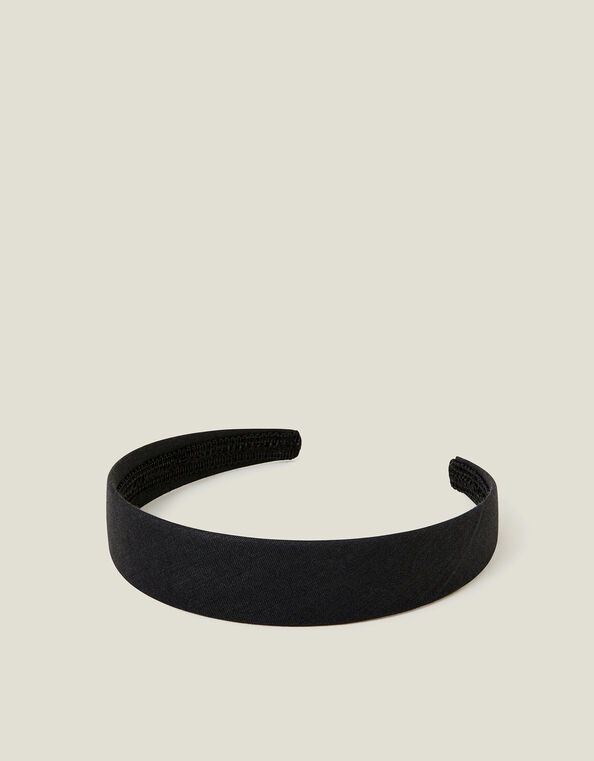 Thick Denim Headband, Black (BLACK), large