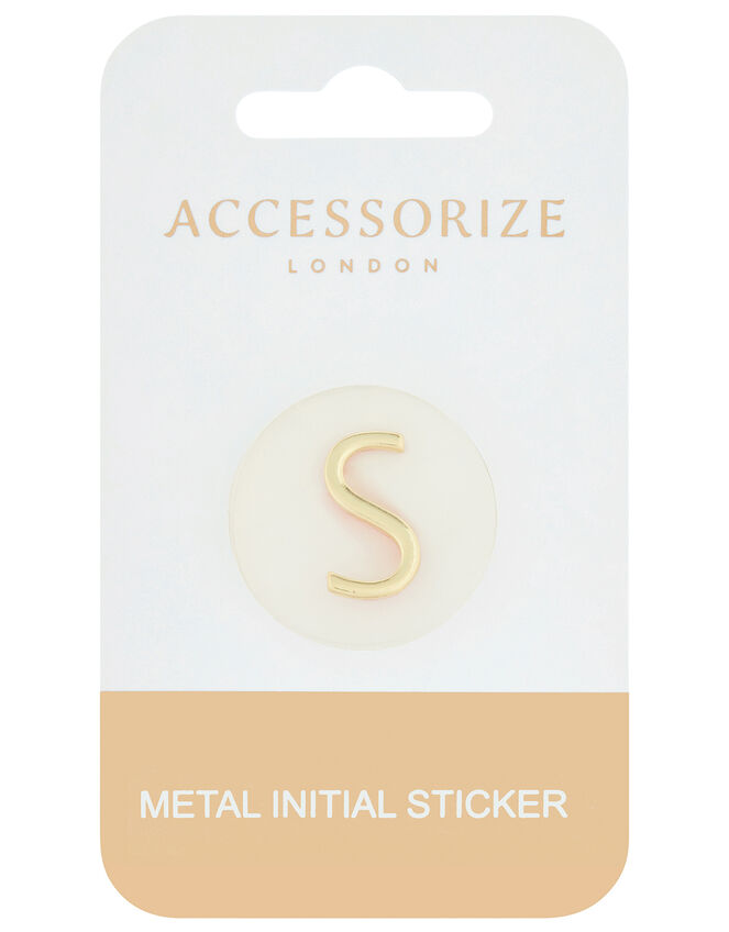 Metallic Initial Sticker - S, , large
