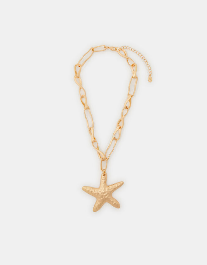 Chunky Starfish Pendant Necklace, , large
