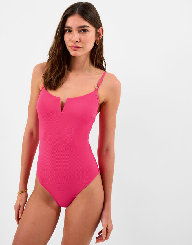 Rib Shaping Swimsuit, Pink (PINK), large