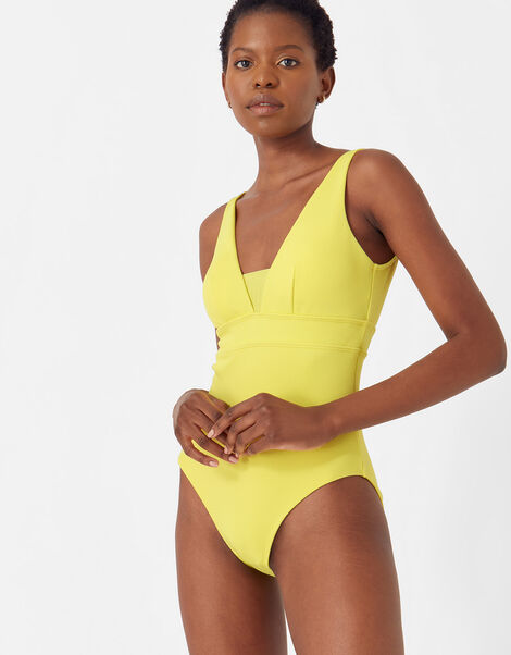 Lexi Ribbed Shaping Swimsuit Yellow, Yellow (YELLOW), large