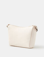 Zip Front Crossbody Bag, Cream (CREAM), large