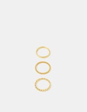 3-Pack 14ct Gold-Plated Stacking Rings, Gold (GOLD), large