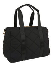 Becca Quilted Duffle Bag, Black (BLACK), large