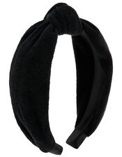 Wide Knot Towelling Headband, , large