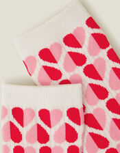 Two Tone Heart Print Socks, , large