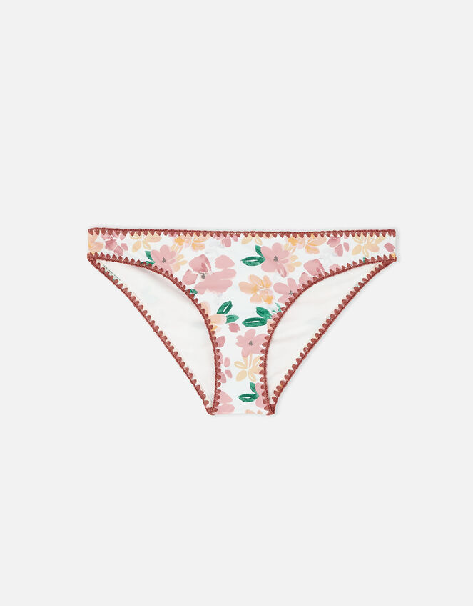 Pretty Floral Blanket Stitch Bikini Briefs, Multi (PASTEL-MULTI), large
