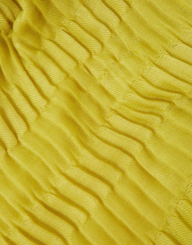Textured Pleat Scarf, Yellow (YELLOW), large