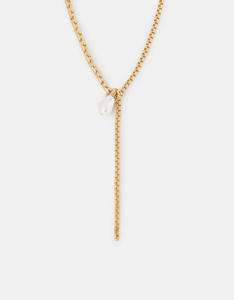 Pearl Charm Lariat Necklace, , large