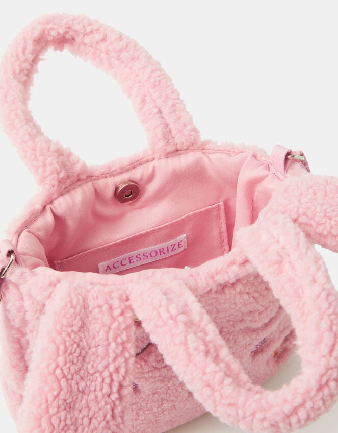 Girls Borg Bunny Shopper Bag, , large