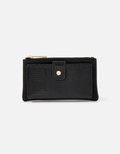Large Reptile Zip Wallet, Black (BLACK), large