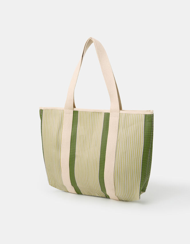 Irregular Stripe Pocket Tote Bag, , large