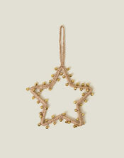 Raffia Star Bell Christmas Tree Decoration, , large