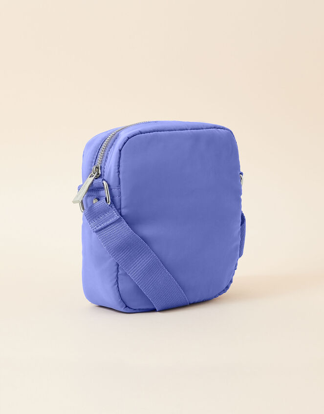 Messenger Bag with Recycled Nylon, Blue (BLUE), large