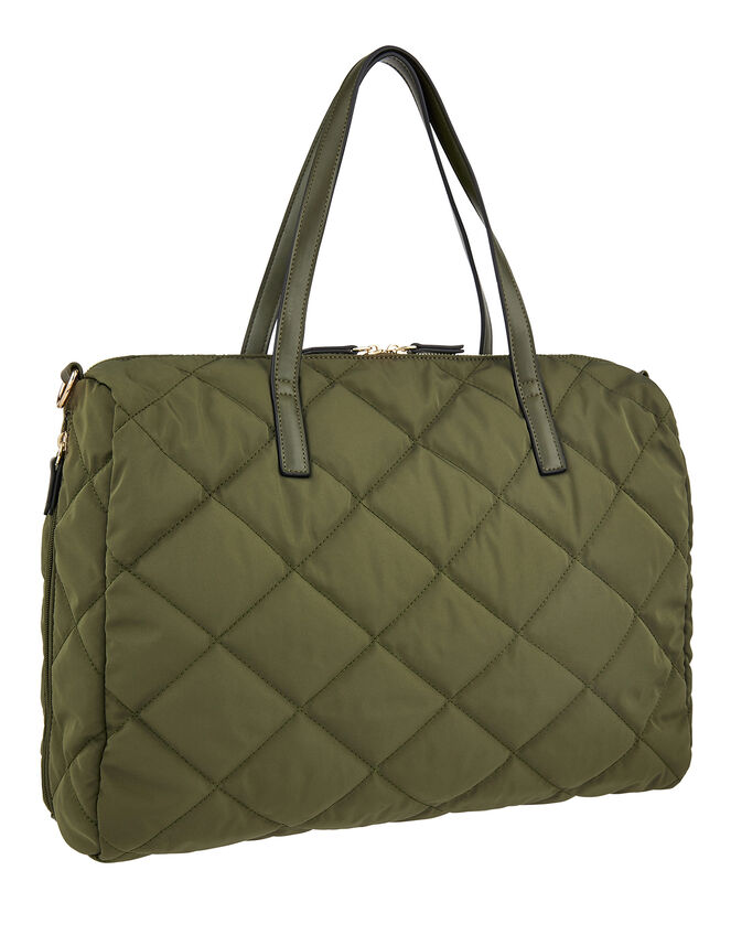 Harri Quilted Weekender Bag, Green (KHAKI), large