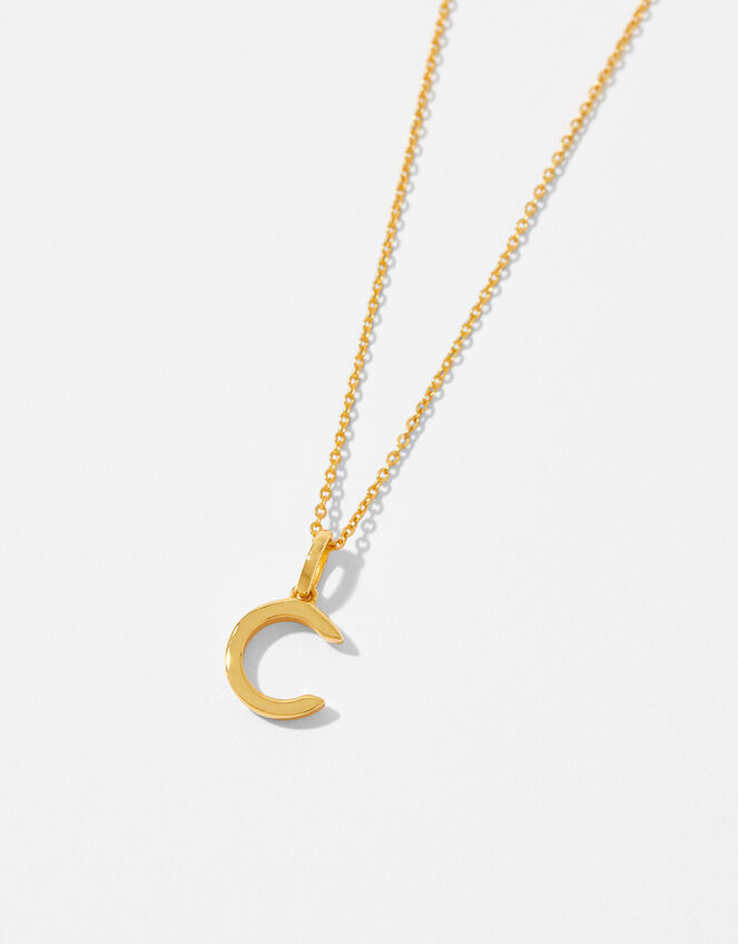 Gold Vermeil Initial Pendant Necklace - C, , large