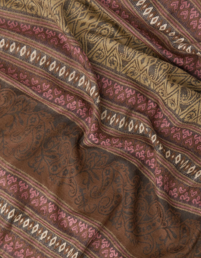 Paisley Print Blanket Scarf, , large