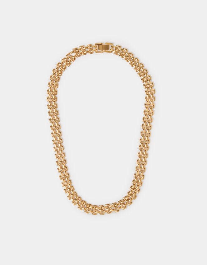 14ct Gold-Plated Watch Link Necklace, , large