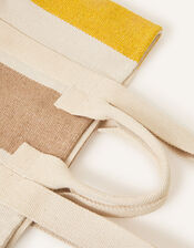 Ice Cream Stripe Canvas Shopper Bag, , large