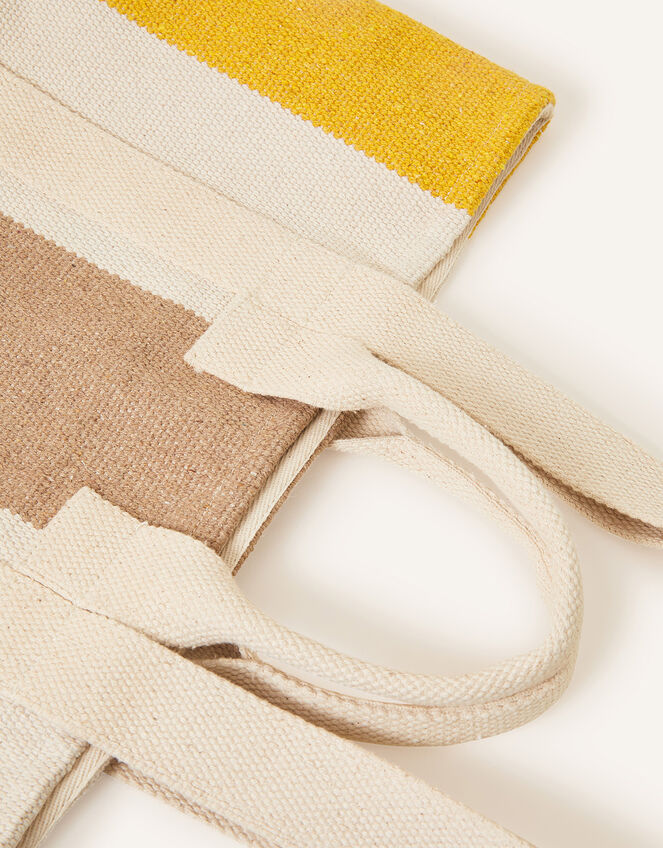 Ice Cream Stripe Canvas Shopper Bag, , large