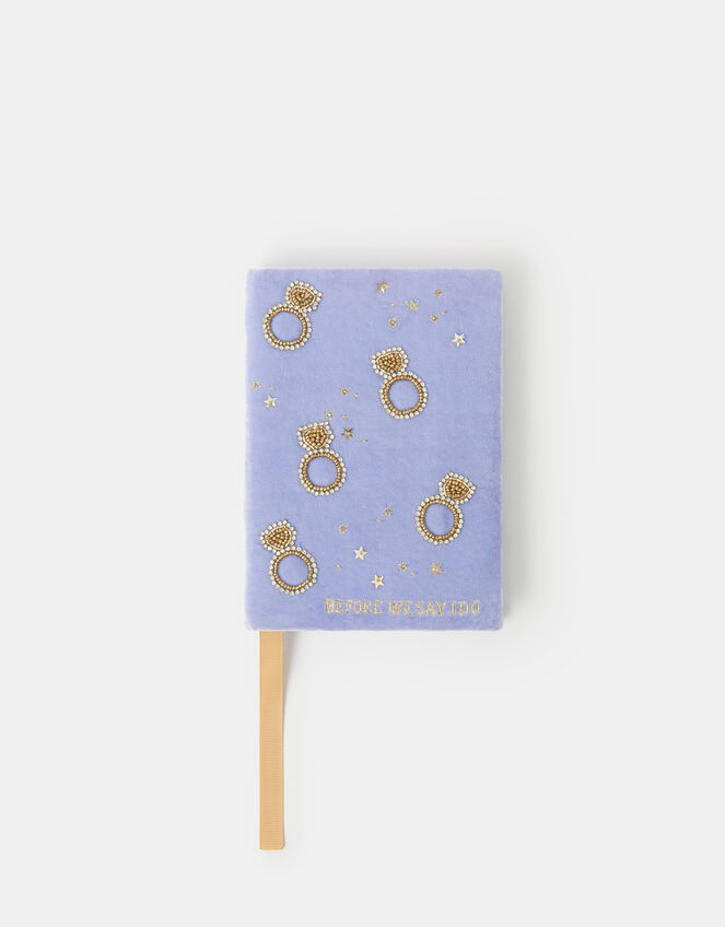 Beaded Velvet Wedding Notebook, , large